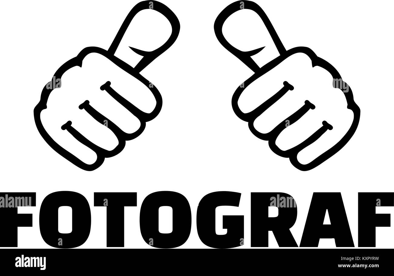 Photographer German Word With Thumbs Stock Vector Image Art Alamy