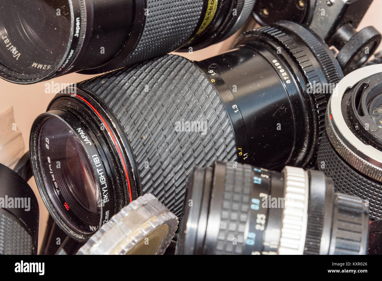 Vintage 35mm Film Cameras/Cases and Equipment Stock Photo Alamy