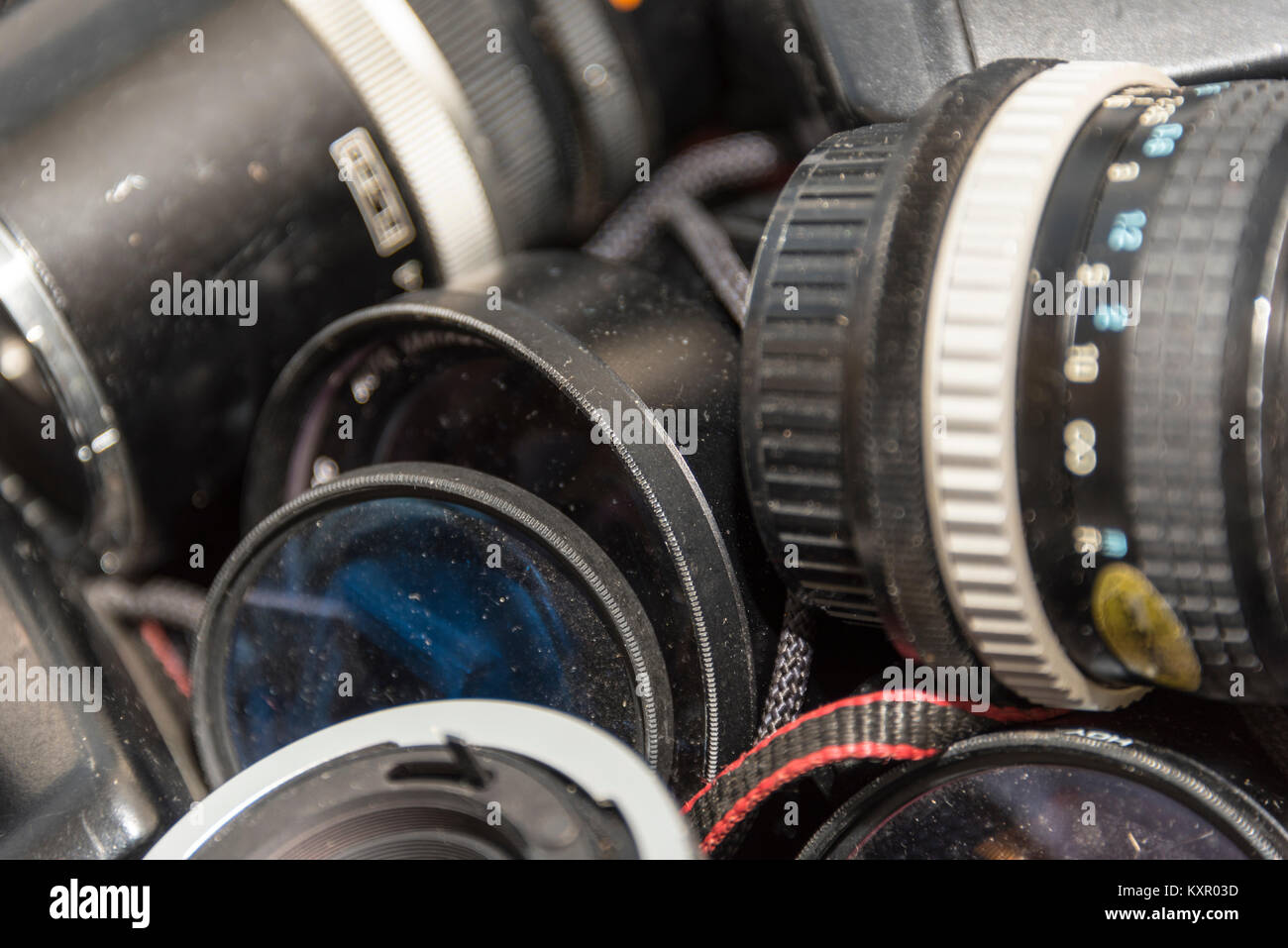 Vintage 35mm Film Cameras/Cases and Equipment Stock Photo Alamy