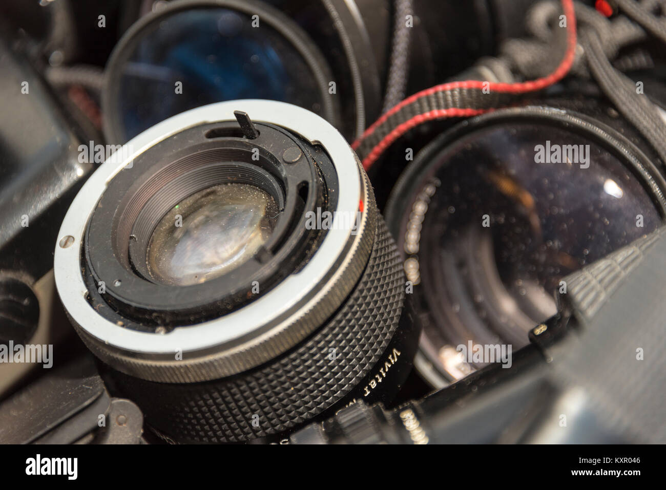 Vintage 35mm Film Cameras/Cases and Equipment Stock Photo Alamy