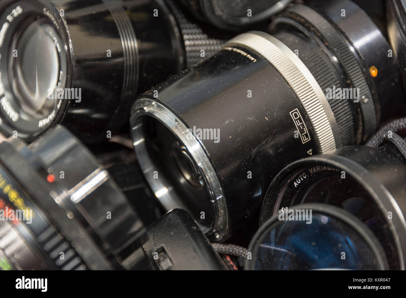 Vintage 35mm Film Cameras/Cases and Equipment Stock Photo Alamy