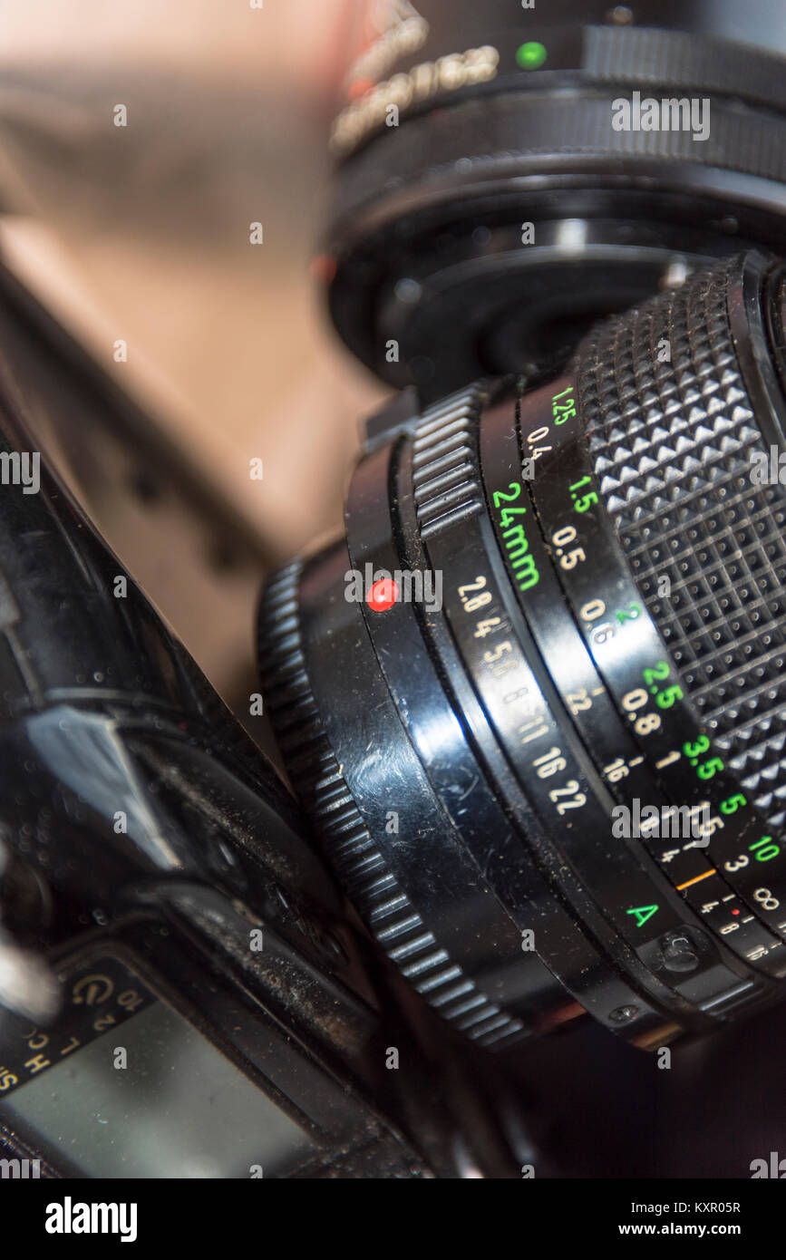 Vintage 35mm Film Cameras/Cases and Equipment Stock Photo Alamy