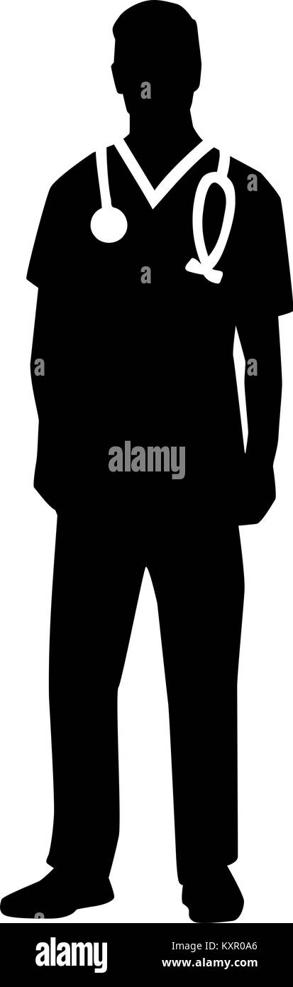 Download Silhouette Nurse Black and White Stock Photos & Images - Alamy