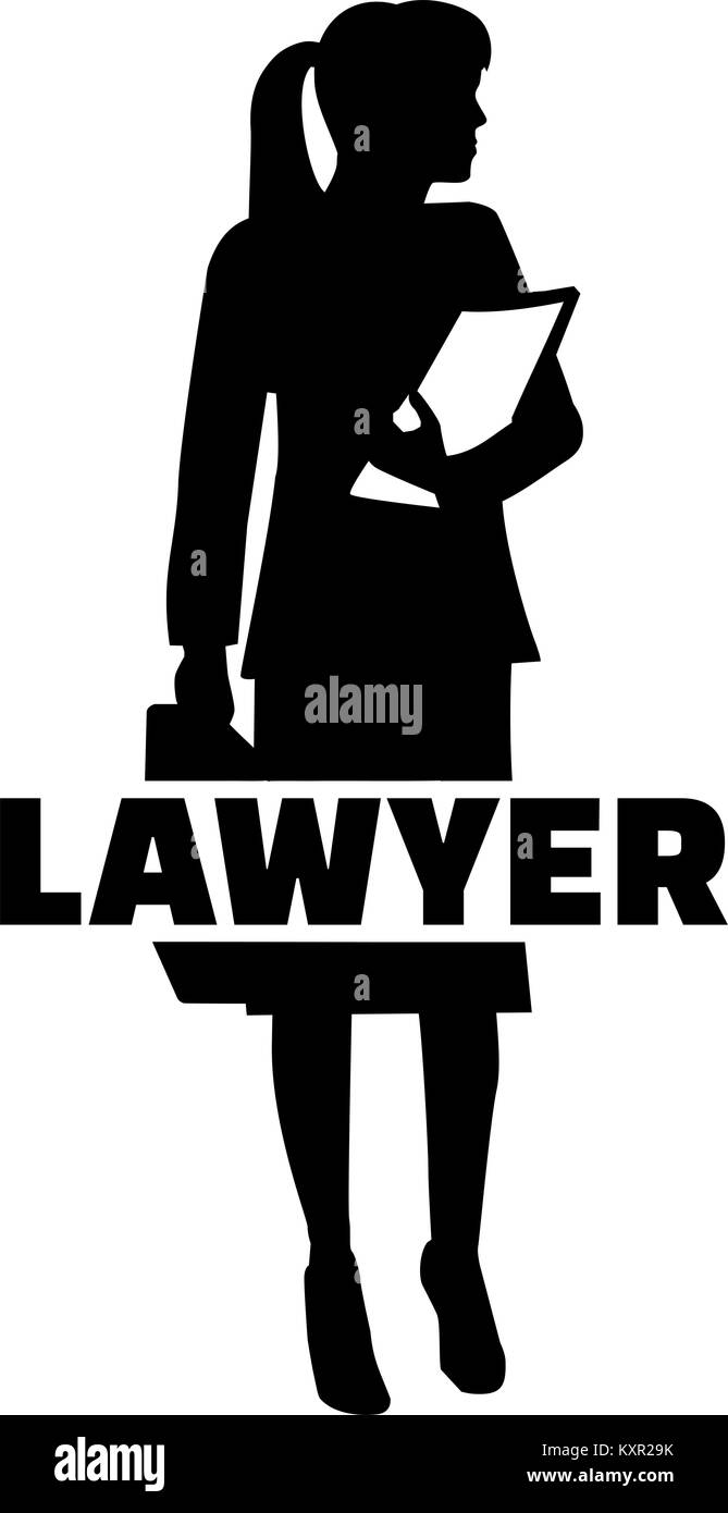 Female lawyer silhouette with job title Stock Vector Image & Art Alamy