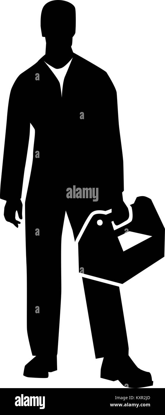 Installer silhouette with toolbox Stock Vector Image & Art - Alamy