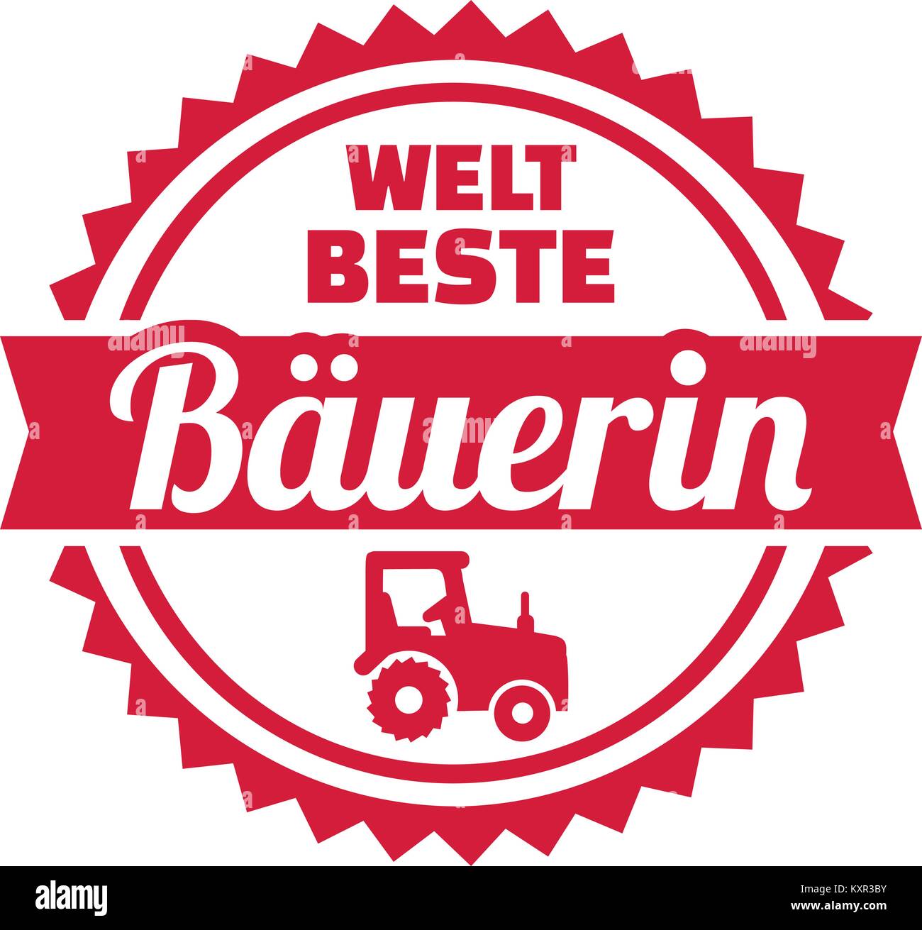 German emblem for worlds best farmer female Stock Vector