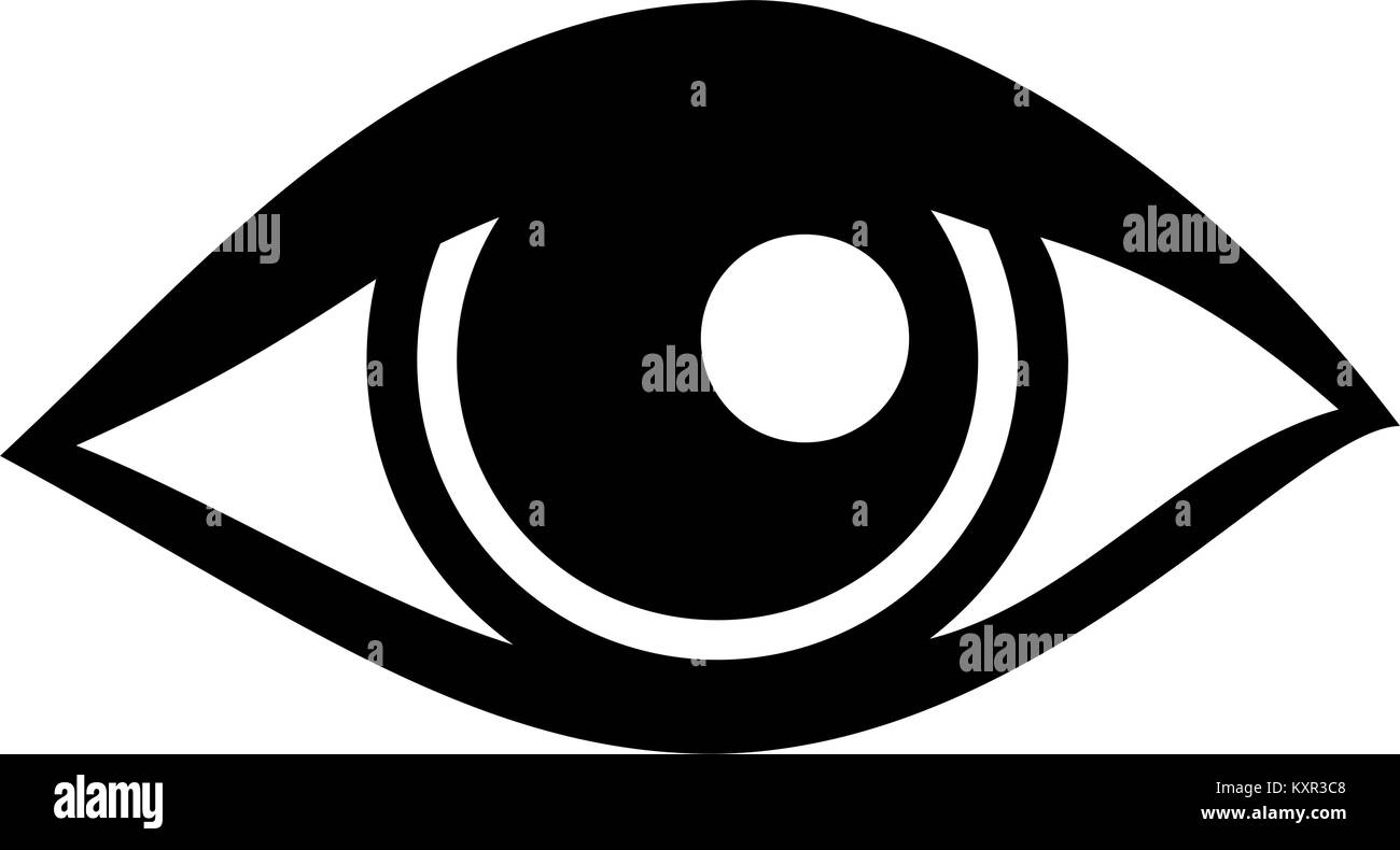 Close-up icon of a human eye in black and white Stock Vector Image ...