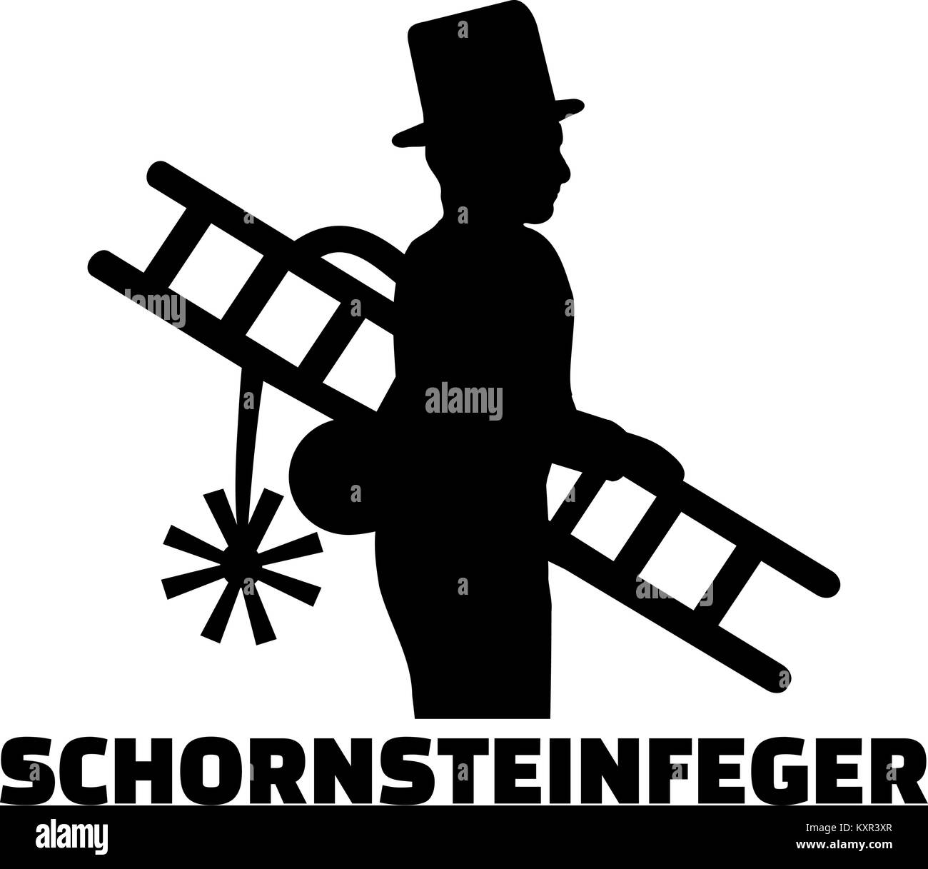 Chimney sweeper with german job title Stock Vector