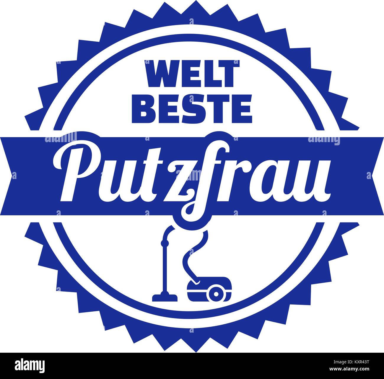 German emblem for worlds best cleaning lady Stock Vector
