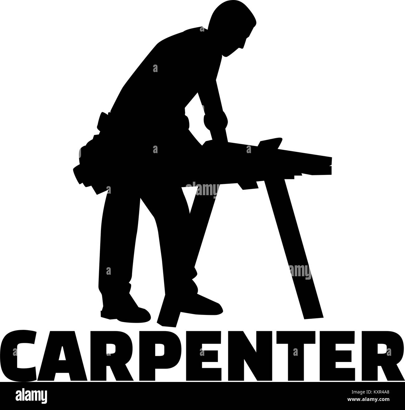 Carpenter silhouette hi-res stock photography and images - Alamy