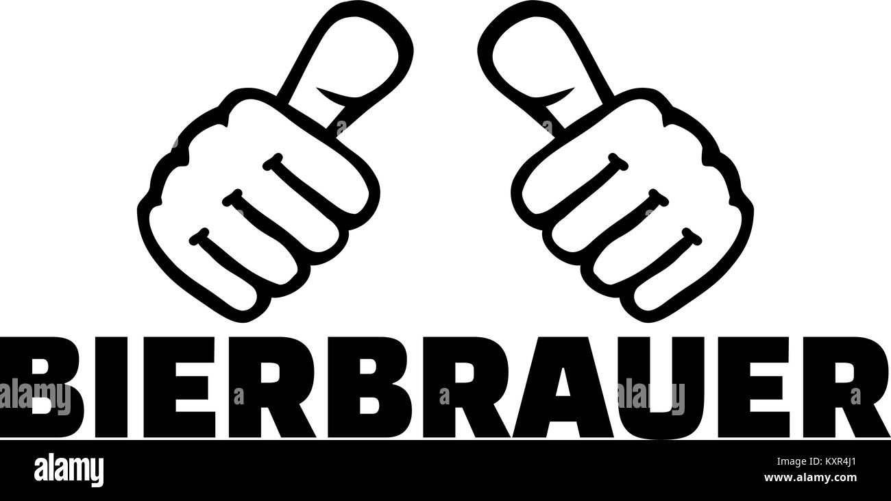 Brewer german job title with thumbs Stock Vector