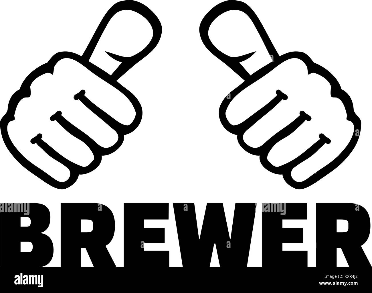 Brewer with thumbs Stock Vector