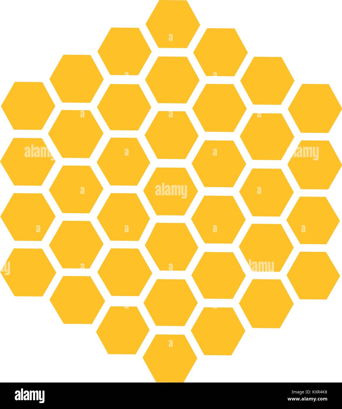 Bee honeycomb with honey in a hexagon Stock Vector