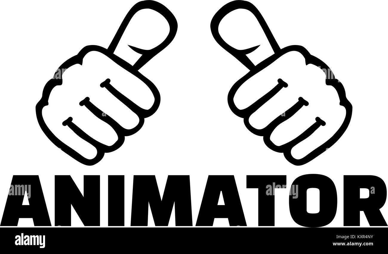 Animator with thumbs Stock Vector