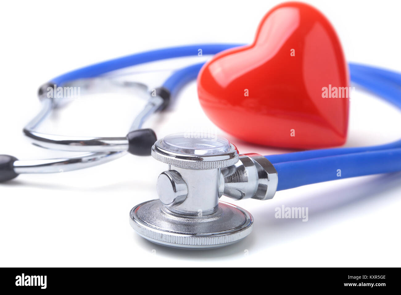 Red heart and a stethoscope on white background Stock Photo - Alamy