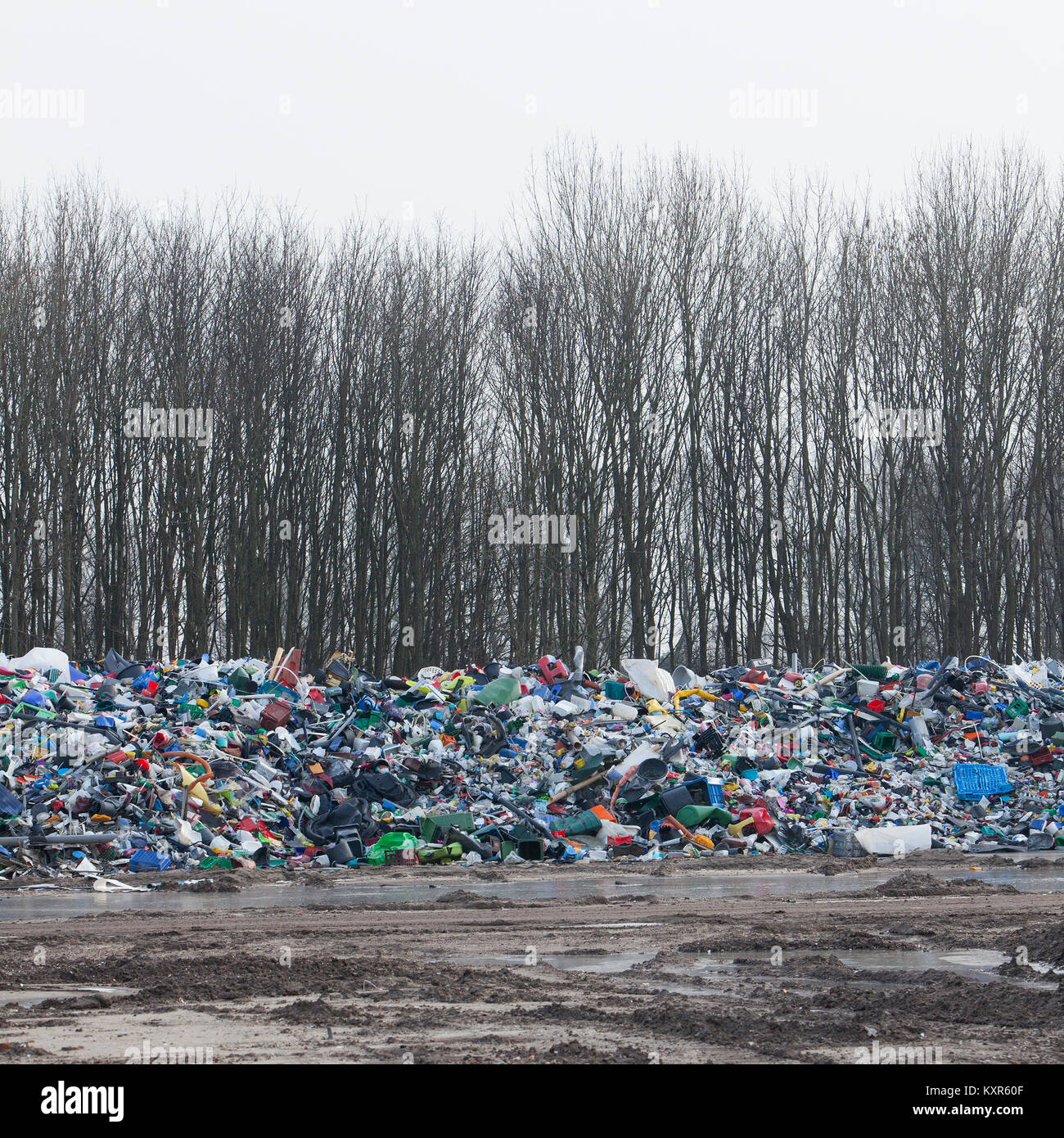heap of plastic waste on recycling site in the netherlands Stock Photo