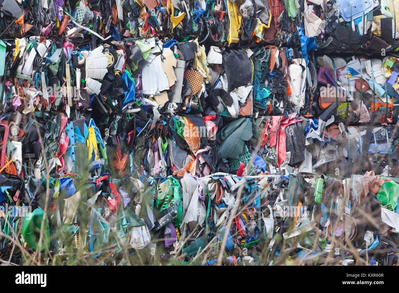 heap of plastic waste on recycling site in the netherlands Stock Photo