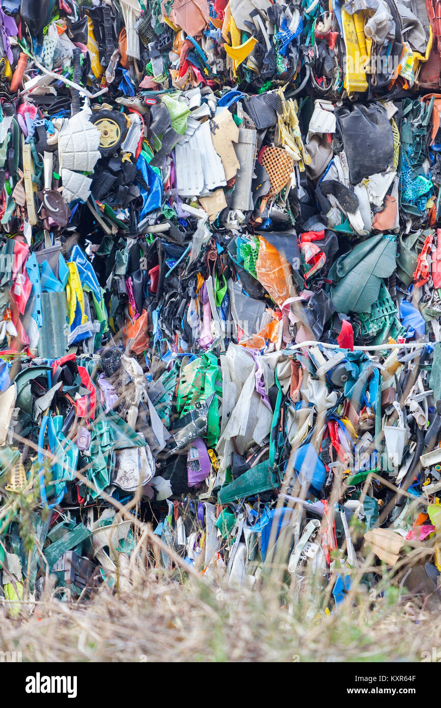 heap of plastic waste on recycling site in the netherlands Stock Photo