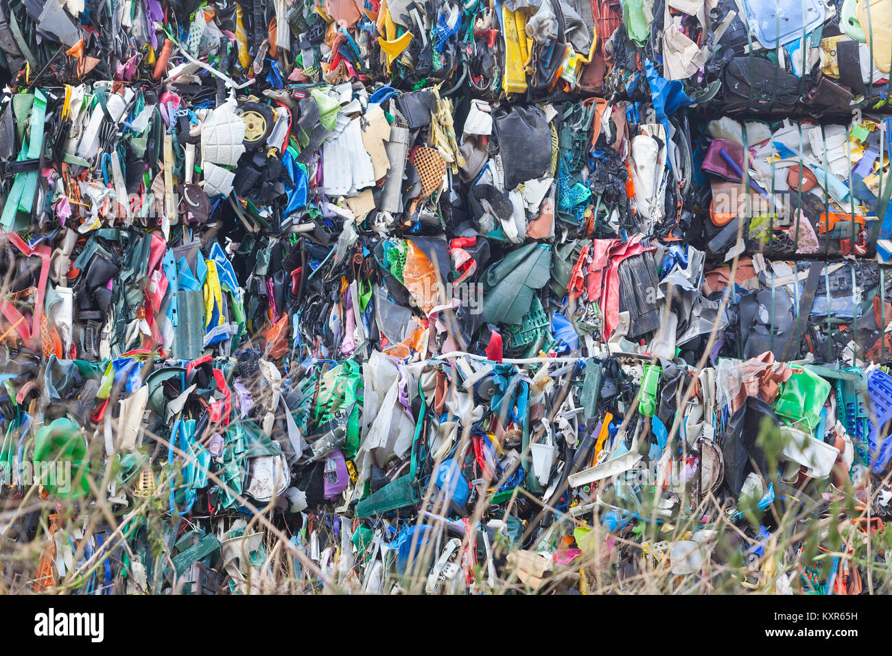 heap of plastic waste on recycling site in the netherlands Stock Photo