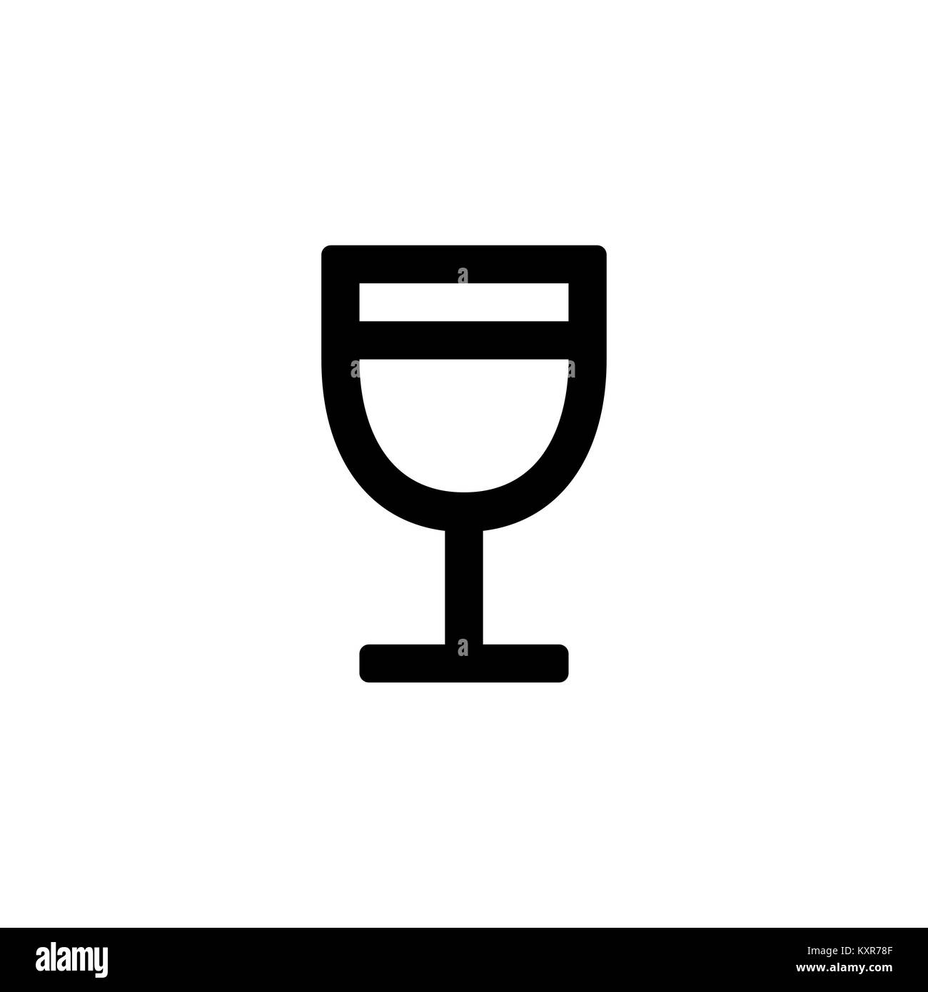 Wine glass icon for simple flat style ui design. Stock Vector
