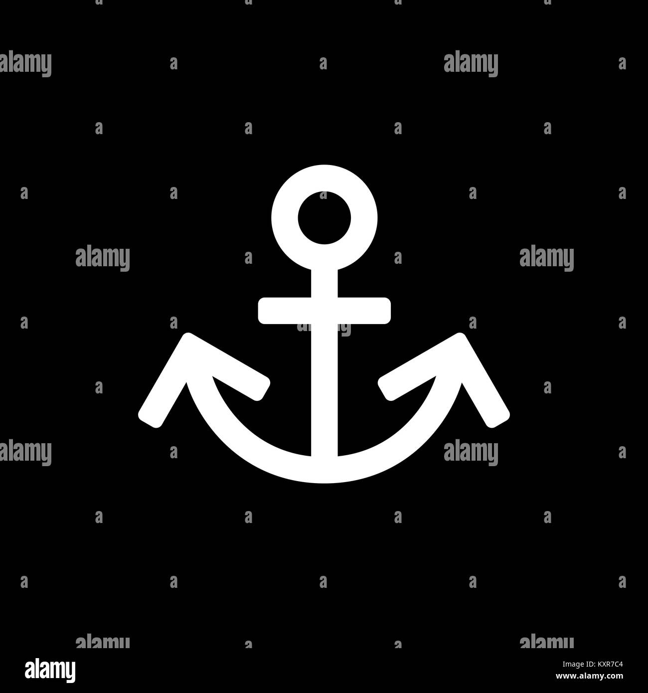 Anchor icon for simple flat style ui design Stock Vector Image & Art ...