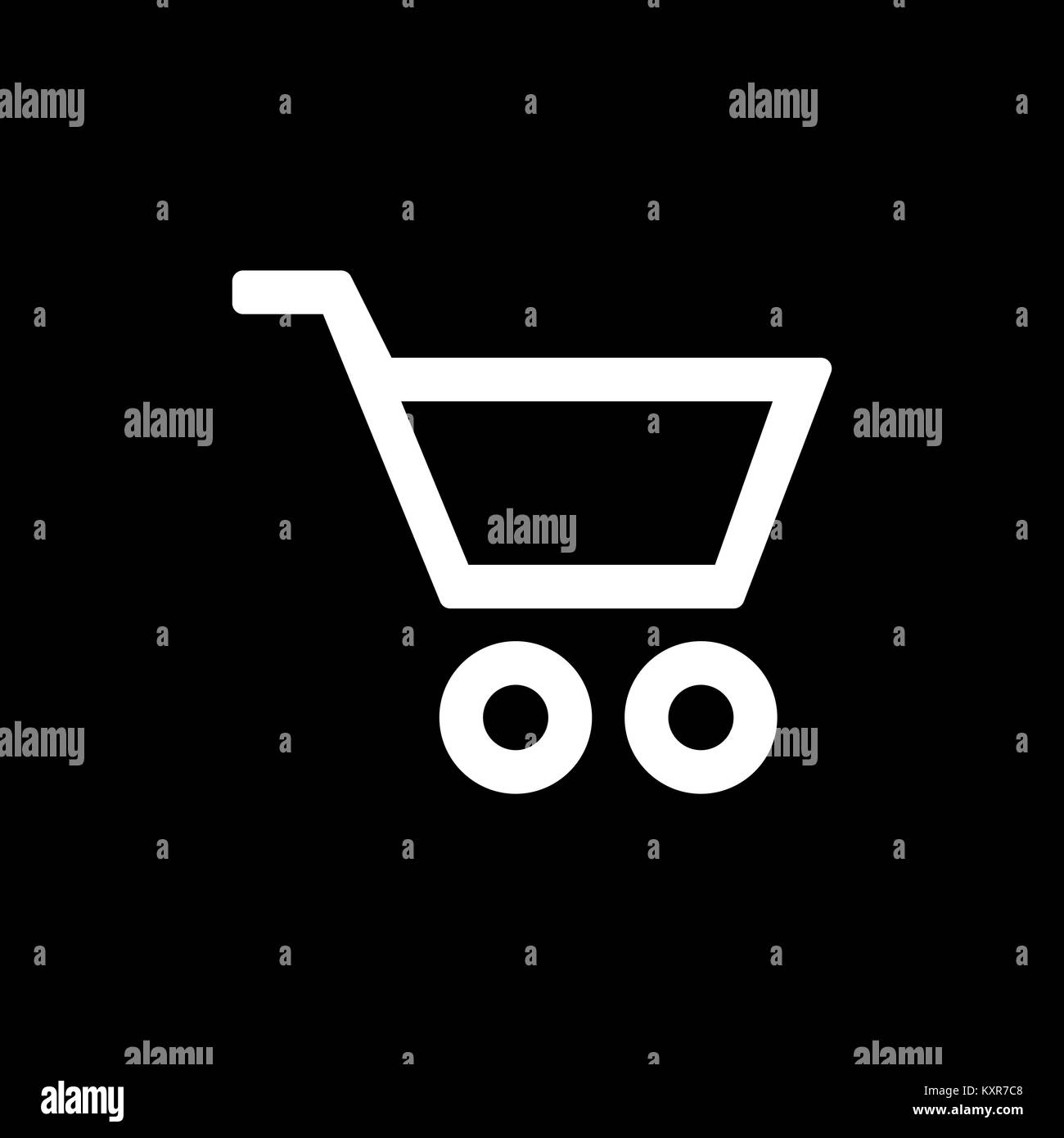 Shopping basket trolley icon for simple flat style ui design. Stock Vector