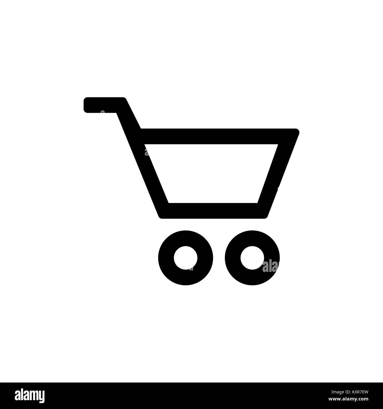 Shopping basket trolley icon for simple flat style ui design. Stock Vector