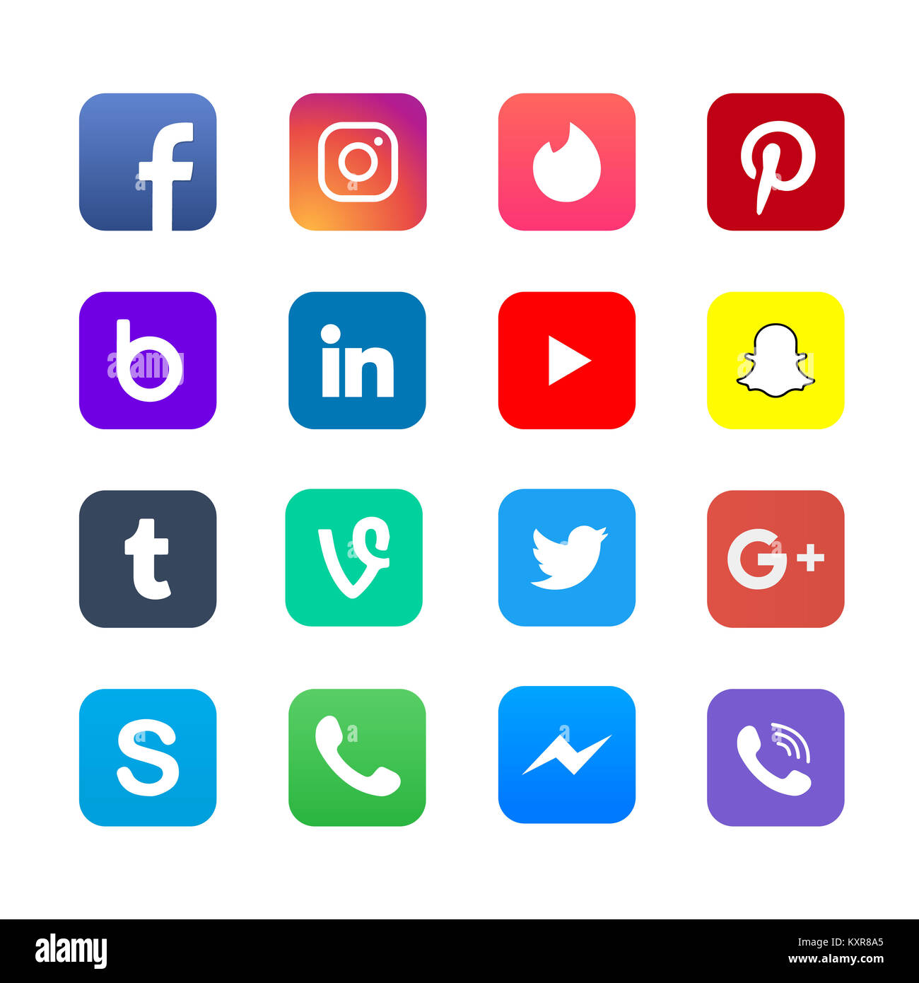 UKRAINE - CHERKASY JANUARY 08, 2017 Social media apps icons Stock Photo