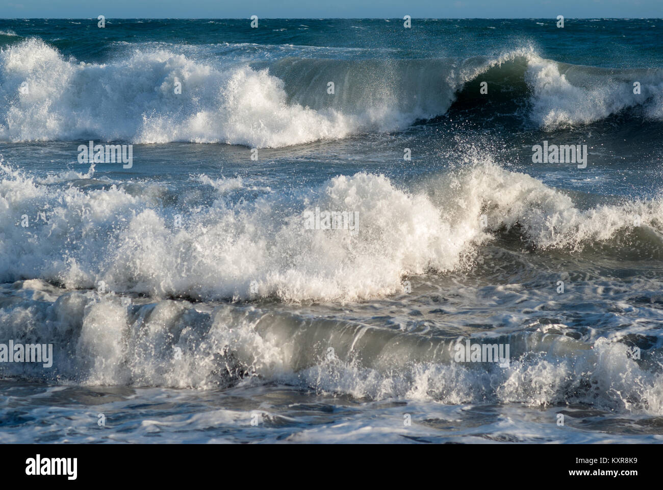 Mediterranean sea. Scenic view of waves splashing Stock Photo - Alamy