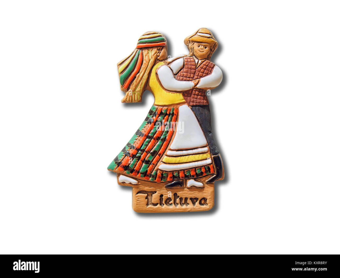 Lithuania souvenir refrigerator magnet isolated on white background Stock Photo