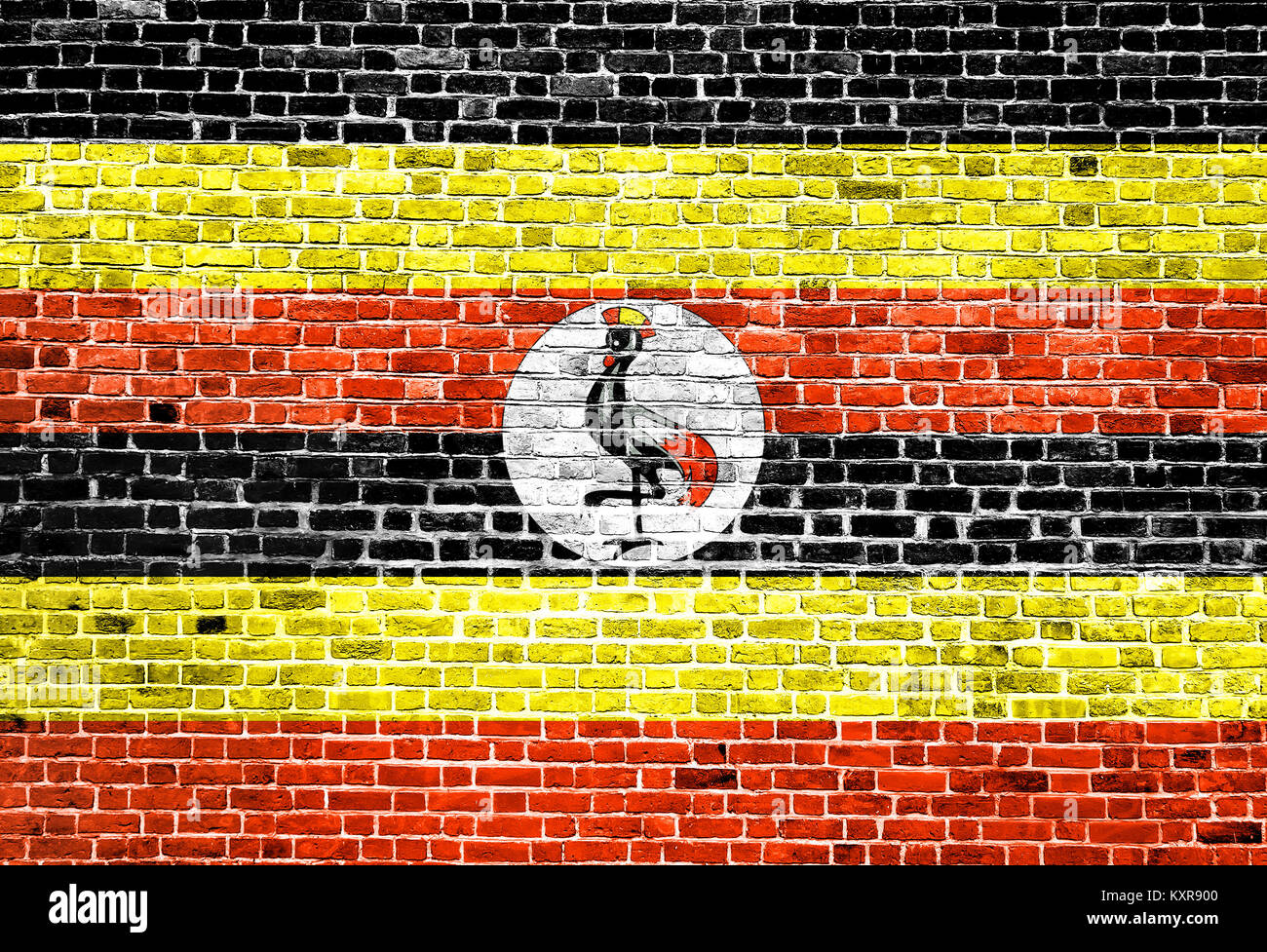 Uganda Flag Brick Wall Design Messenger Bag