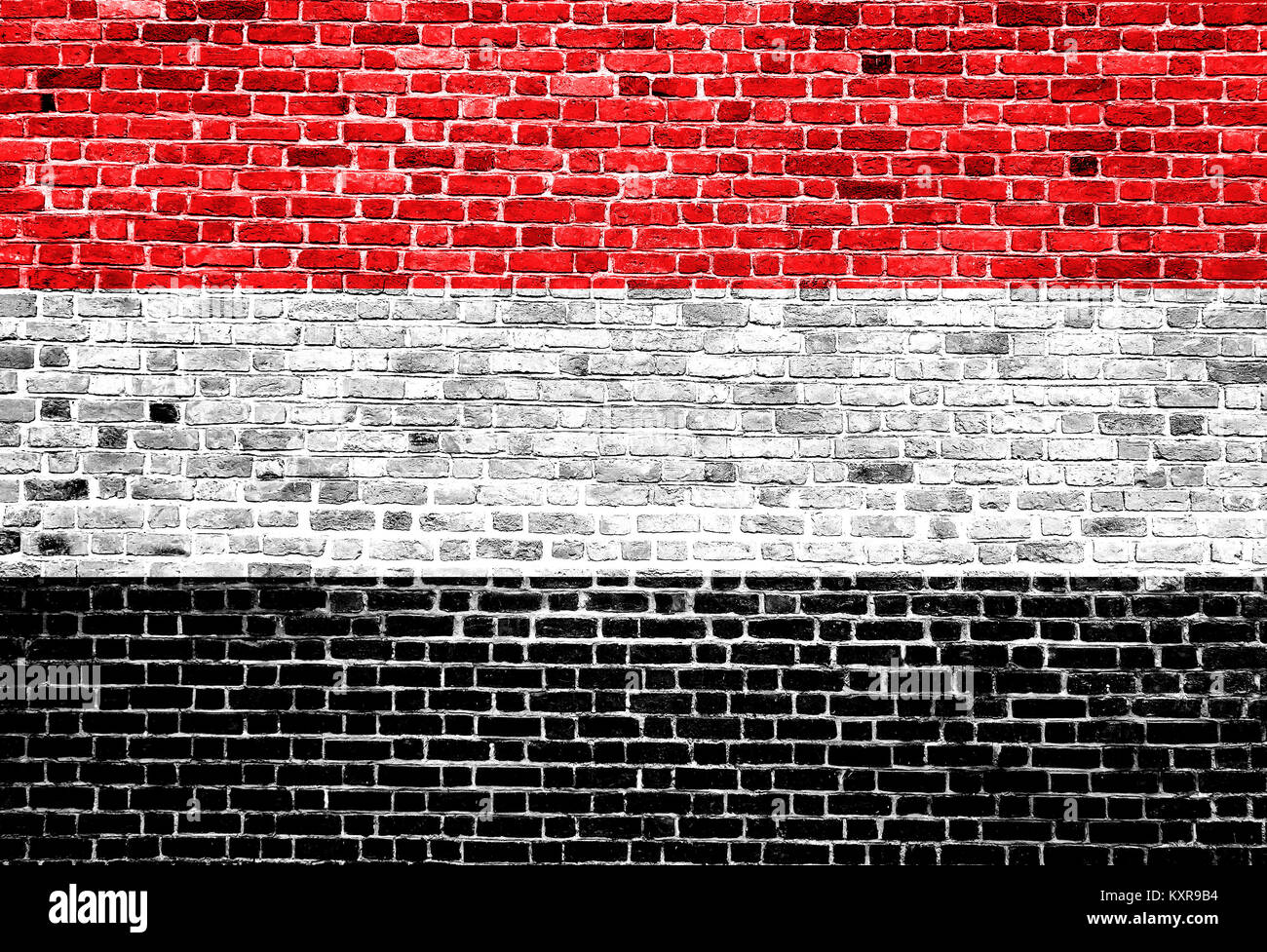 Flag of Yemen painted on brick wall Stock Photo - Alamy