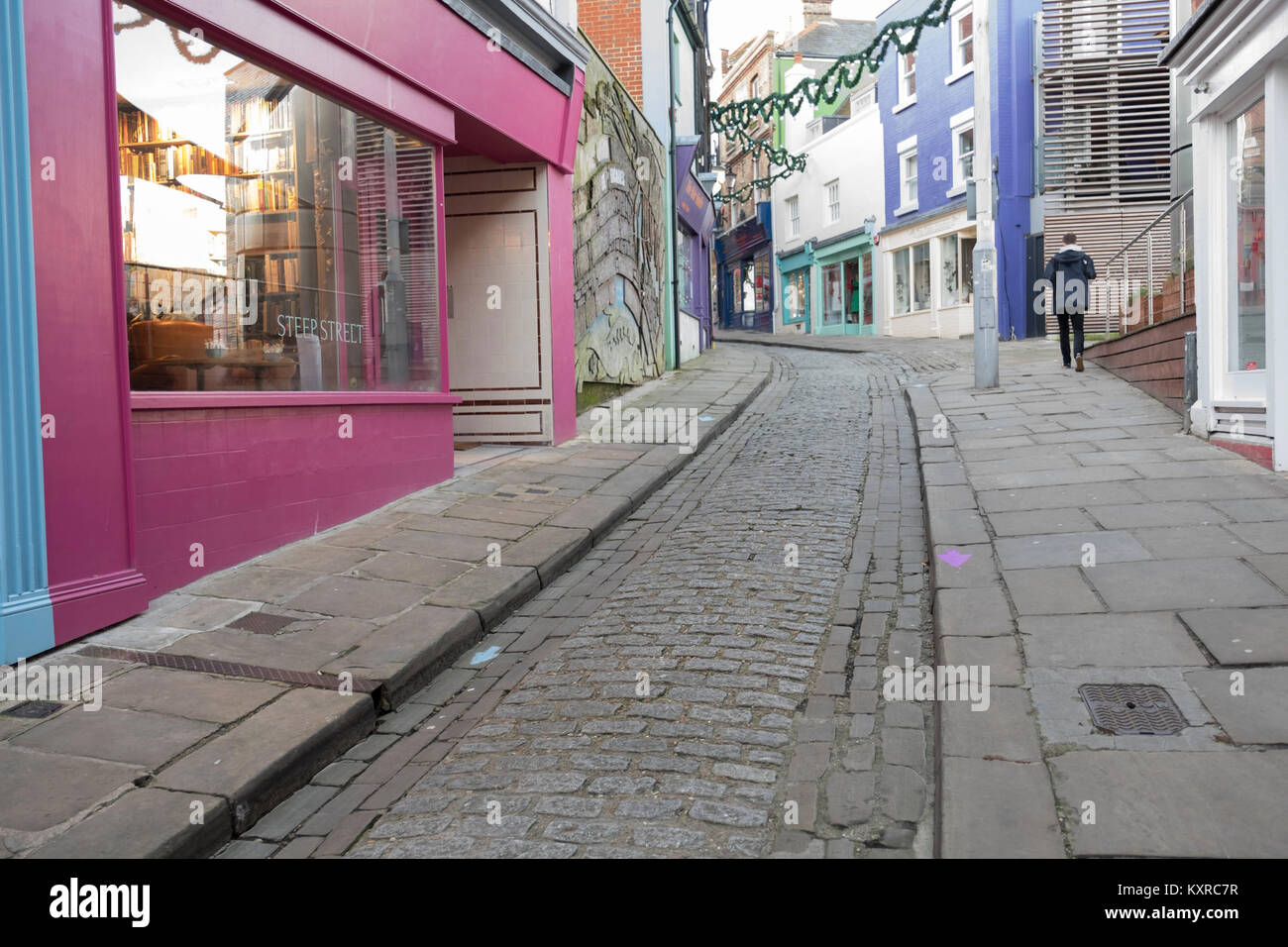 Old High Street Folkestone Stock Photo Alamy