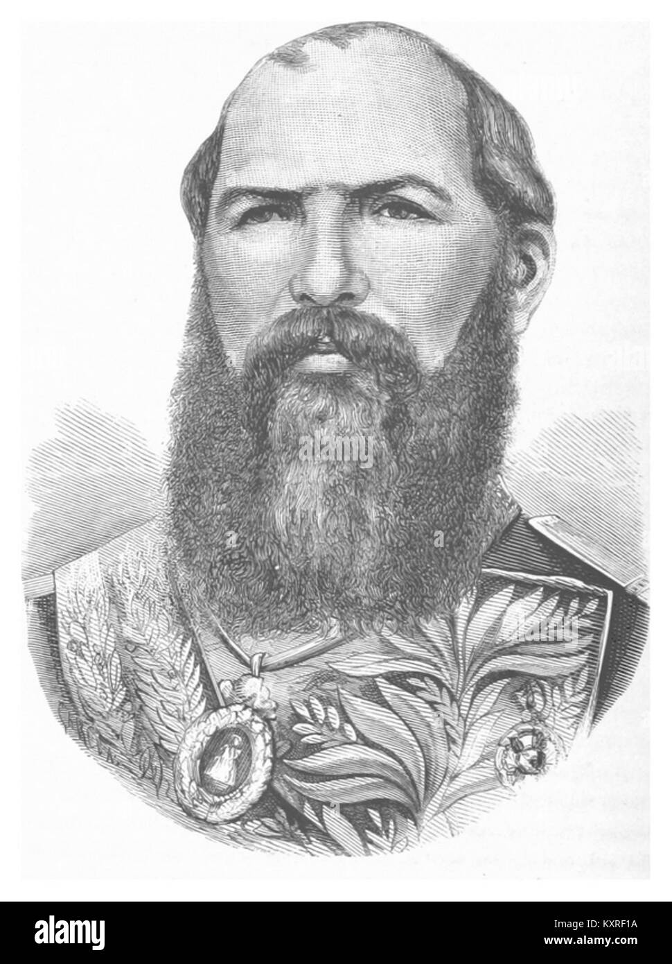 CAMPERO(1874) pg74 Presidente provisorio de la República, General Mariano Malgarejo Stock Photo