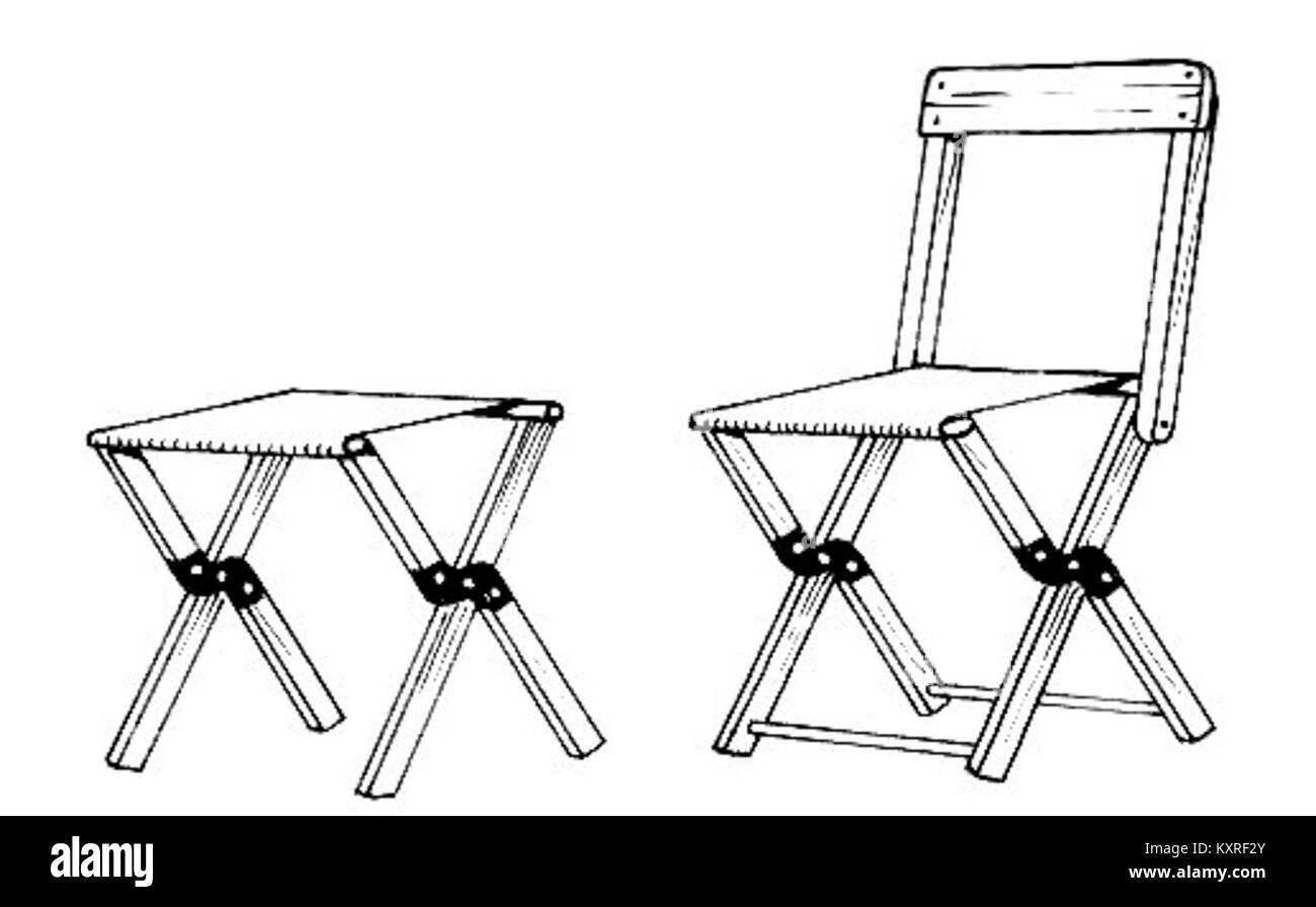 The camp stool is a portable seating option designed for outdoor use. Its lightweight, compact design makes it ideal for camping, hiking, and other recreational activities. The stool offers practical convenience and easy storage. Stock Photo
