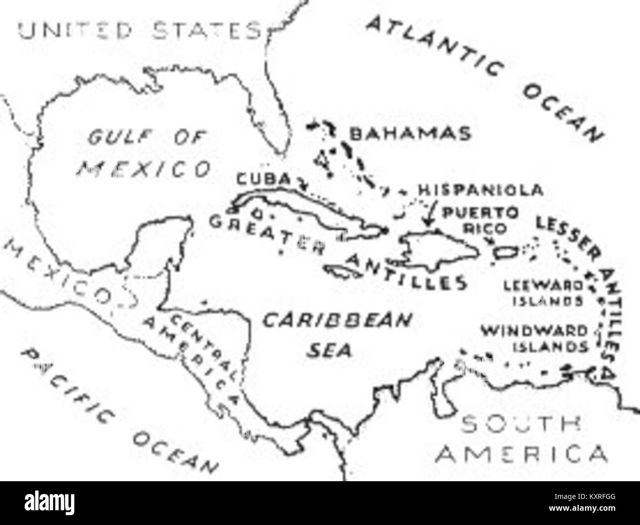 greater antilles blank map