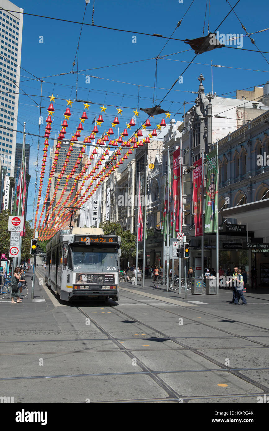 Melbourne in Victoria, Australia. Christmas decorations in Bourke