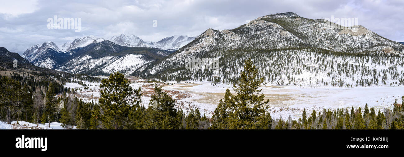 Rocky Mountain National Park - A panoramic view of Winter at Rocky
