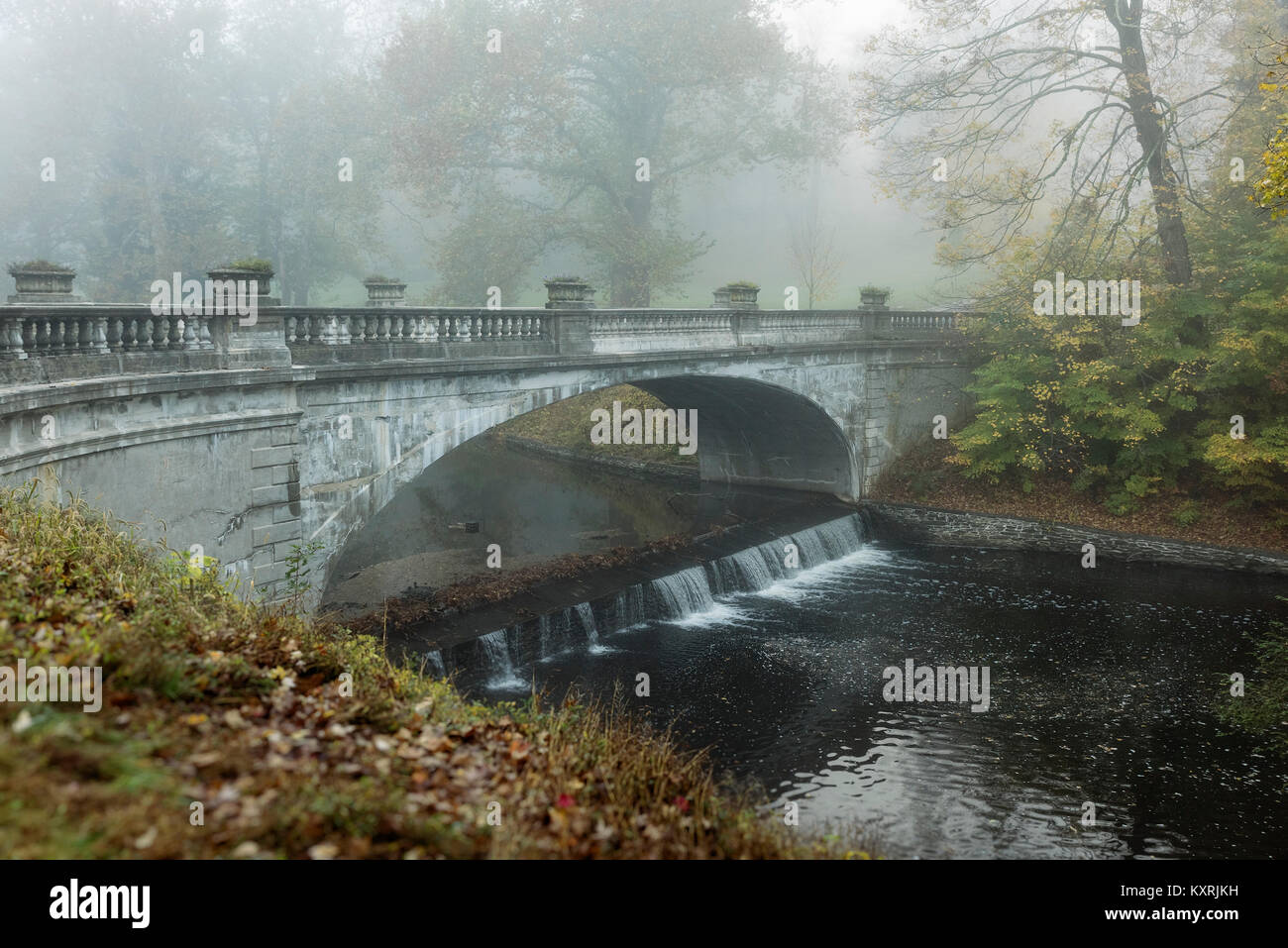 The White Bridge, Vanderbilt Mansion National Historic Site, Hyde Park, New York, USA Stock Photo