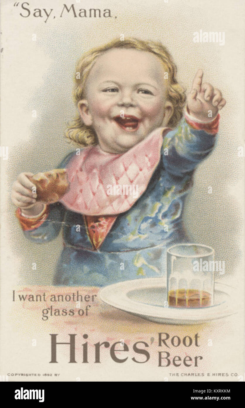 This refers to the Charles E. Hires Company, known for its beverage products, particularly root beer. The company was a notable part of the American beverage industry. Stock Photo