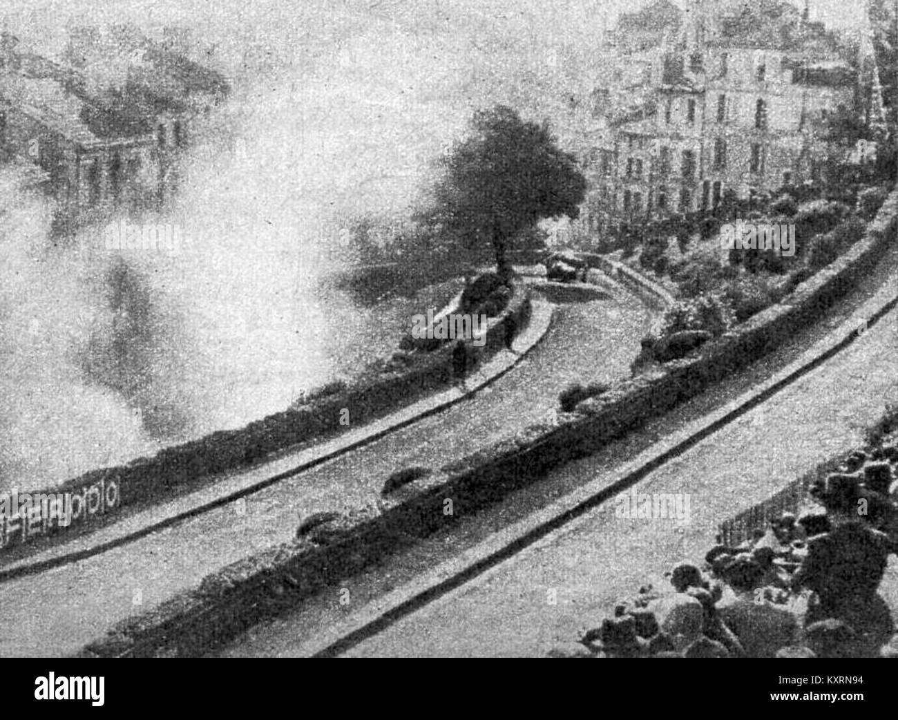 Circuit des Remparts d'Angoulême 1939, accident de Roger Loyer Stock Photo