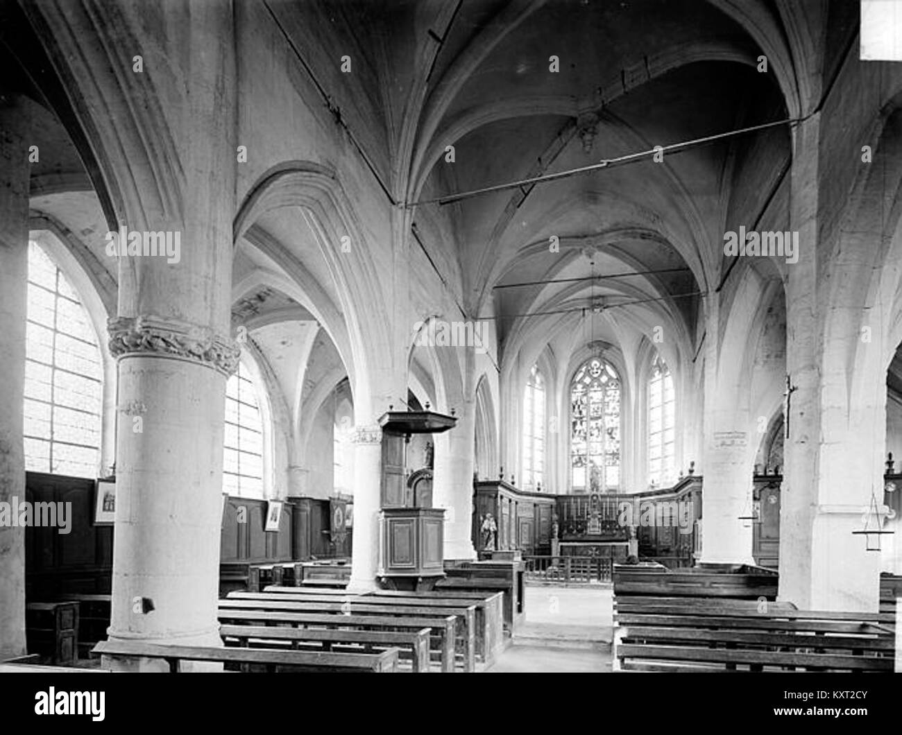 An interior view of the nave of a church in Chambry, France, showcasing ...