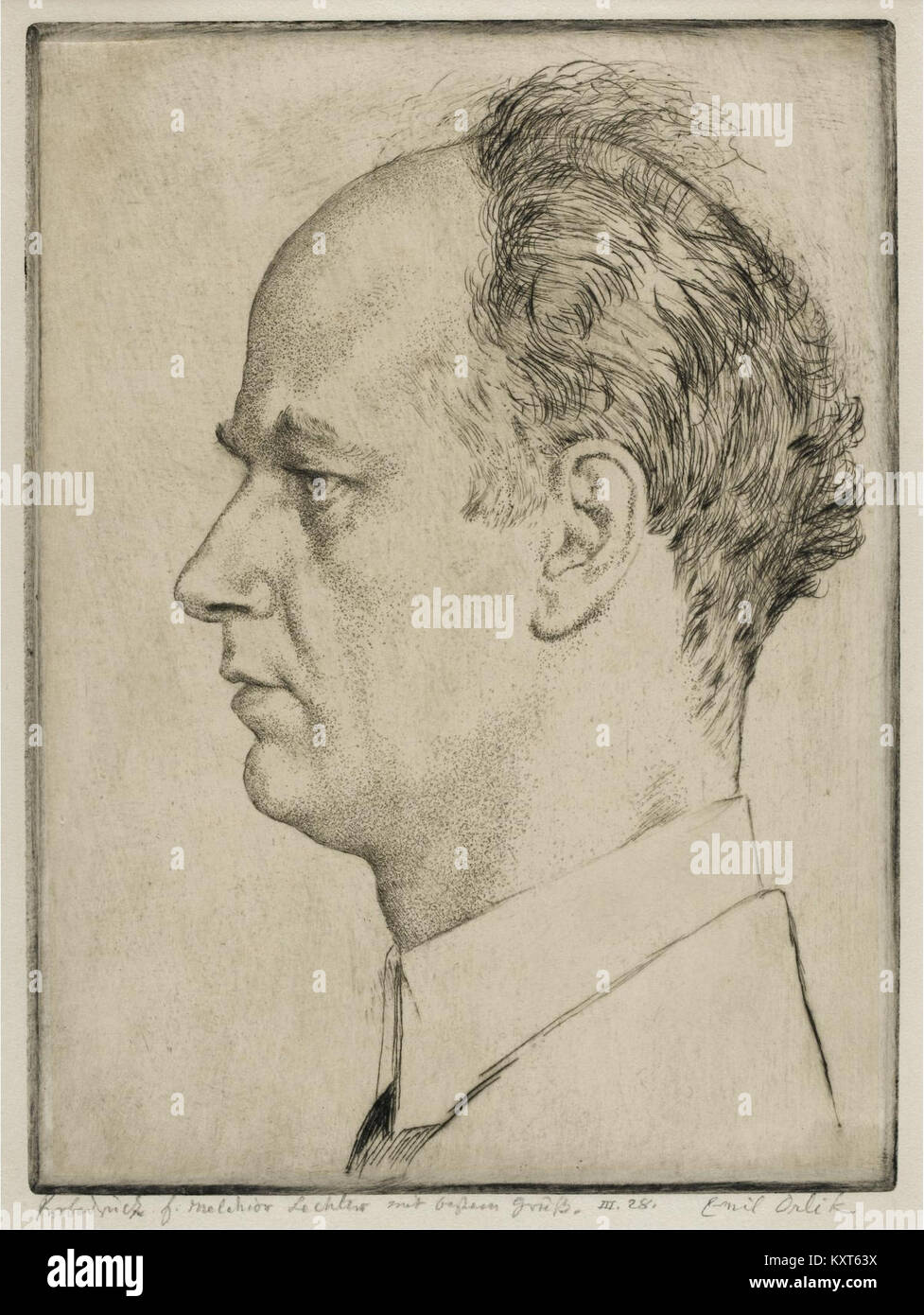 Emil Orlik - Porträt des Wilhelm Furtwängler Stock Photo