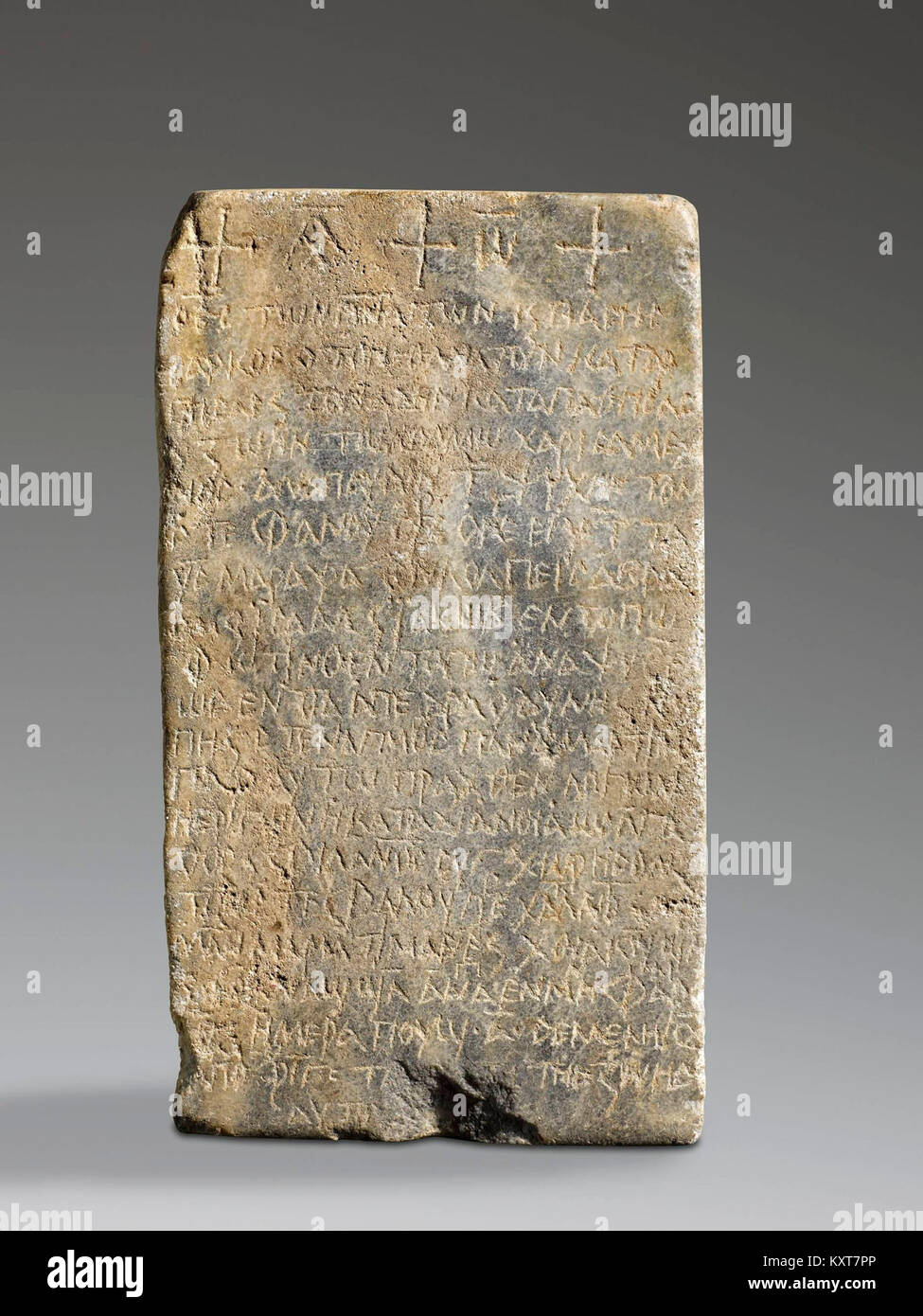 An epitaph dedicated to Priest Stefanosa, featuring inscriptions that ...