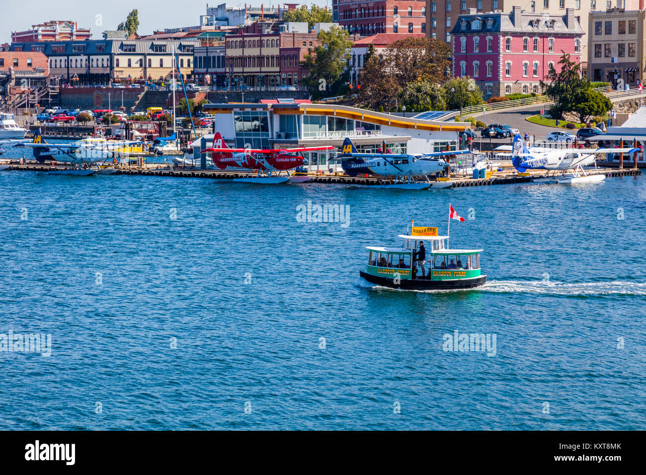 Water Taxi in Harbor in Victoria on Vancouver Island in British Columbia, Canada Stock Photo