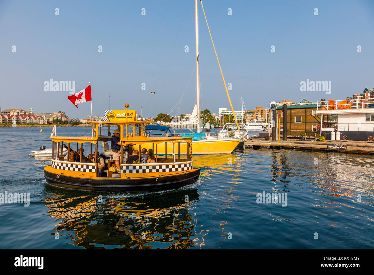 Water Taxi in Harbor in Victoria on Vancouver Island in British Columbia, Canada Stock Photo