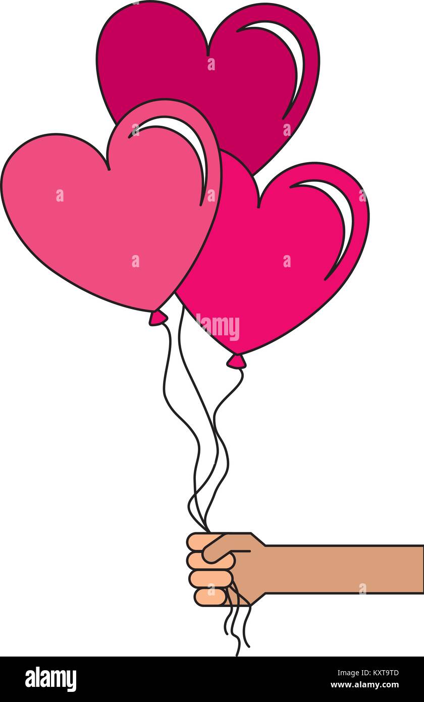 balloons air with heart shape Stock Vector Image & Art - Alamy