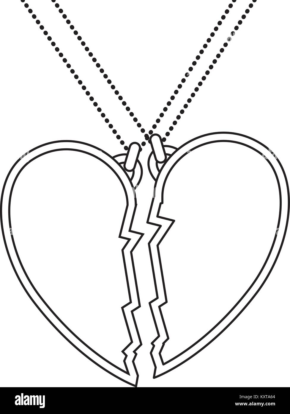 Broken heart necklace Black and White Stock Photos & Images Alamy