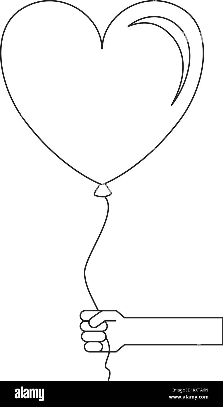 balloon air with heart shape Stock Vector Image & Art - Alamy