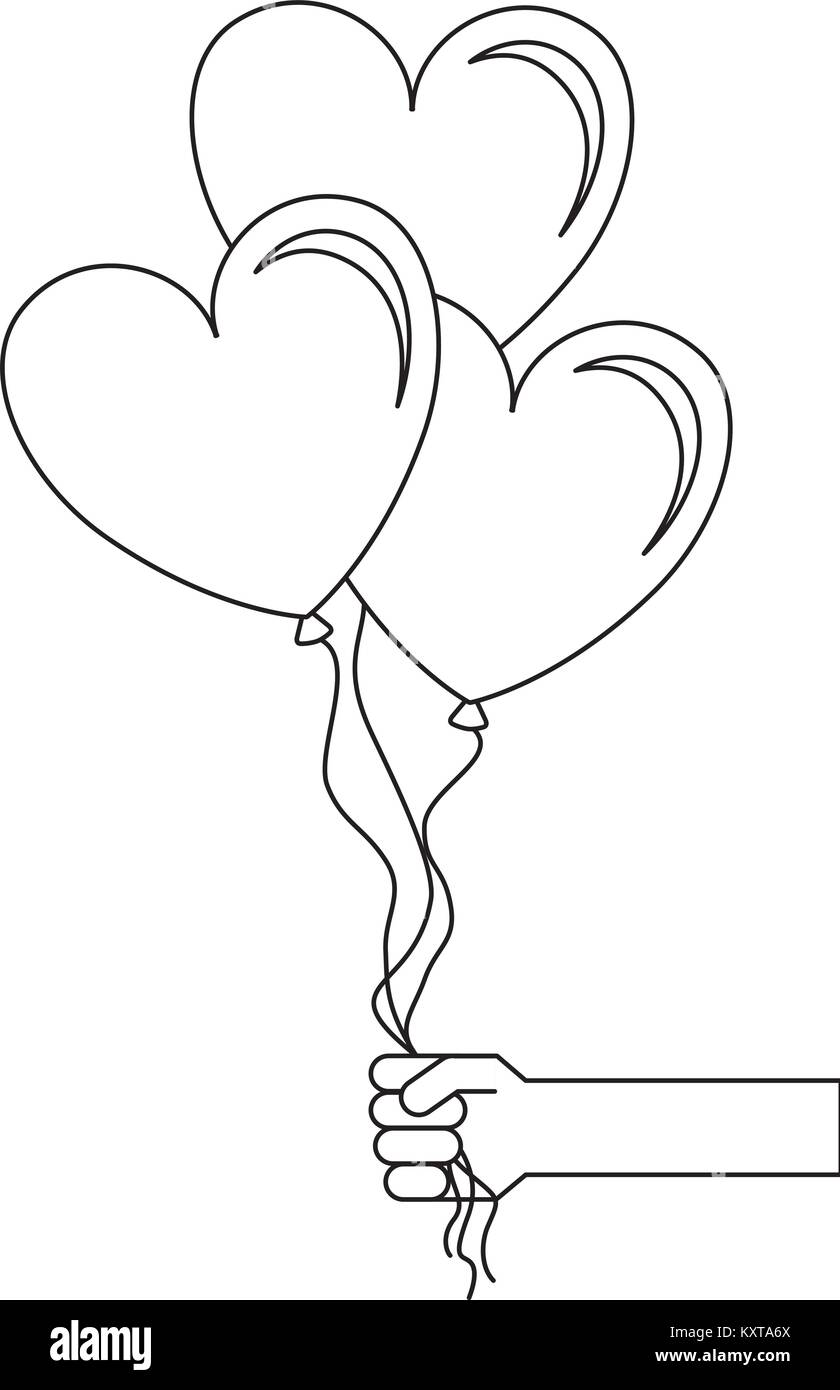 balloons air with heart shape Stock Vector Image & Art - Alamy